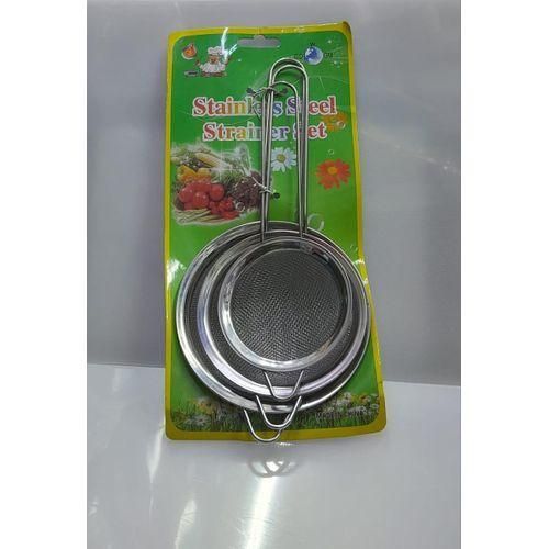Metallic tea sieve 3 pcs