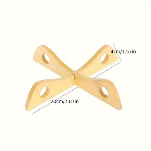 2 Pack Bamboo Trivet Pot Holder - Detachable Heat Insulation Stand for Wok, Frying Pan, Dutch Oven - Reversible Cooling Rack for Hot Pans - Heat Resistant for Countertop, Camping, Outdoor