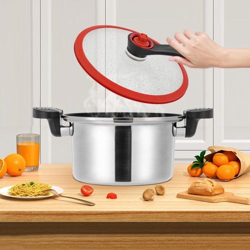 3L stainless steel low-pressure cooker, multi-functional double-handled soup pot