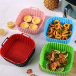 5pcs air fryer silicone pan set with non-stick silicone coating