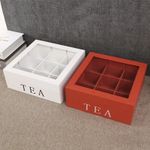 9 Grids Wooden Tea Bag Organizer Spice Kitchen Organizer