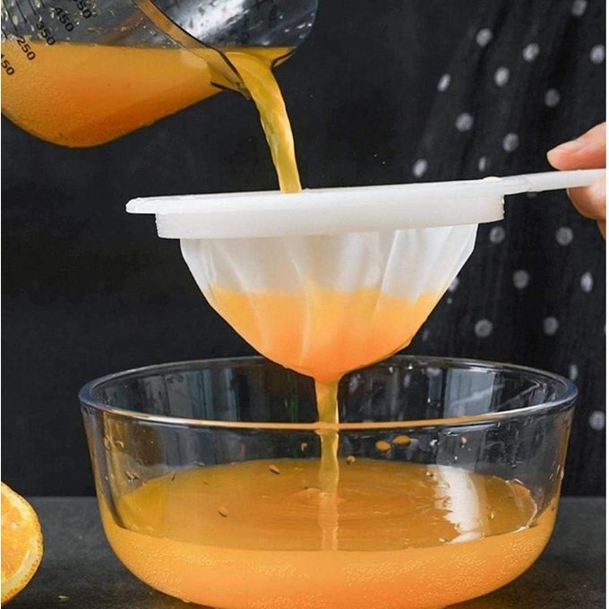 Kitchen Ultra-Fine Nylon Mesh Strainer – Plastic Fine Sieve Filter Spoon for Soy Milk, Coffee, Juice &amp; More