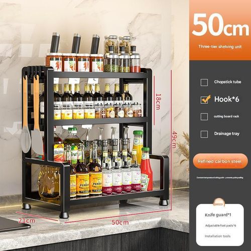 50cm 3-tier spice rack, chopsticks/k-n-ife storage rack