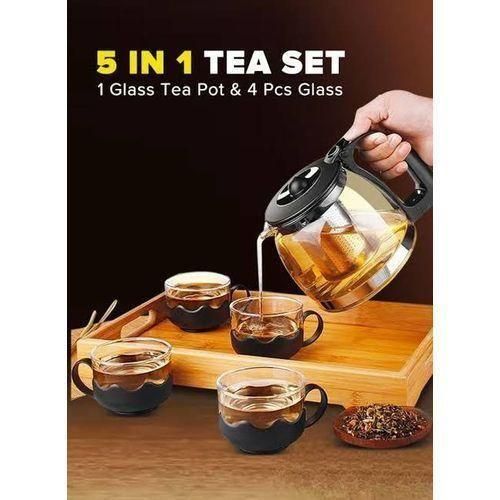 Heat Resistant Borosilicate Glass 5in1 Tea Pot