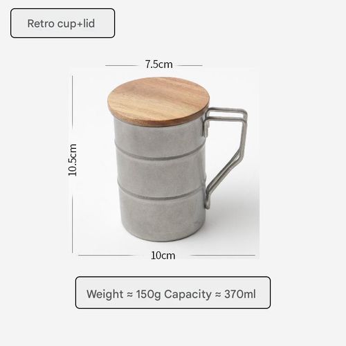 304 stainless steel mug, outdoor camping b-eer mug with wooden lid