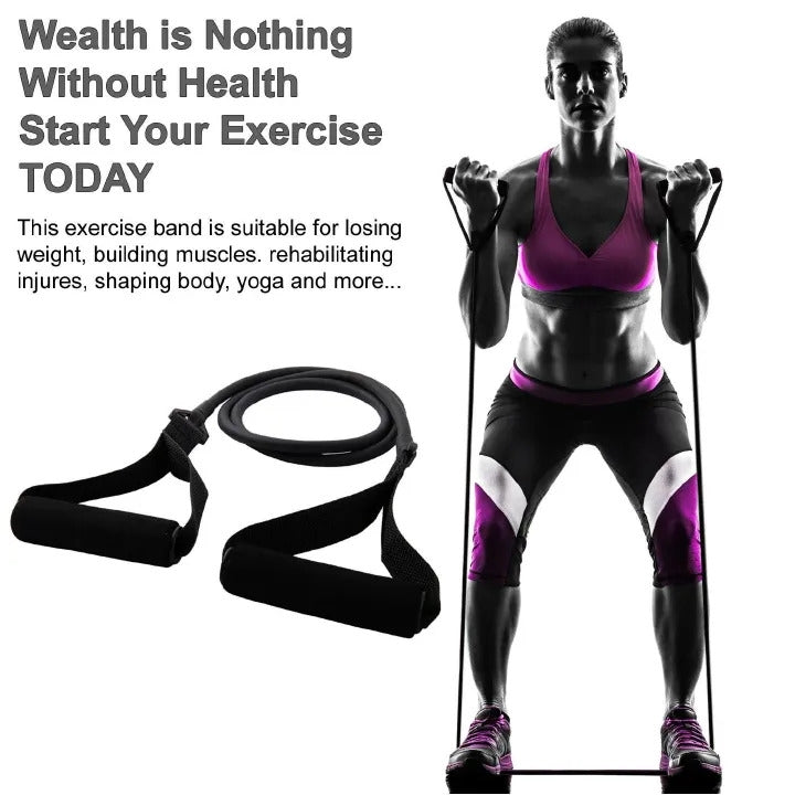 Resistance Bands With Handles, Exercise Bands, Workout Bands With Handles For Men Women, Strength Training Equipment At Home RED