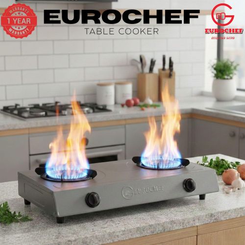 Eurochef ST-HEAVY02 Heavy Duty Gas Cooker with Cast Iron Burners, Stainless Steel Panel &amp; Auto Ignition