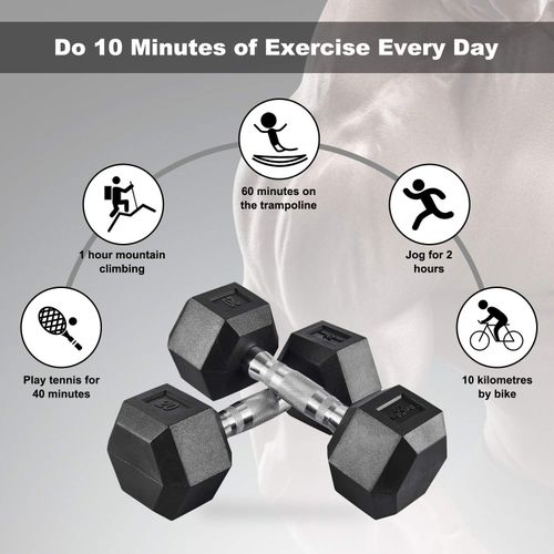 5KG Dumbbell Men's &amp; Women's Fitness Hexagon Rubber Weight