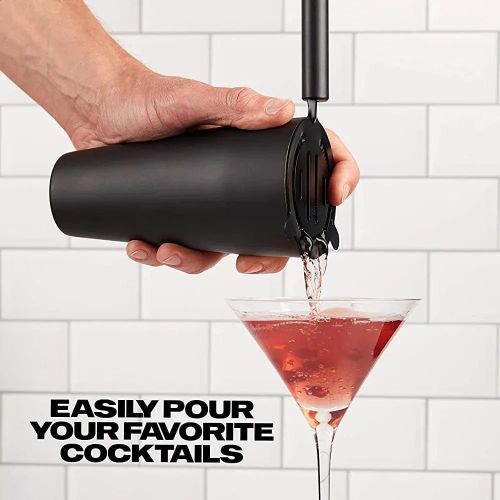 8pcs Cocktail Set Stainless Steel Shaker Set - Black