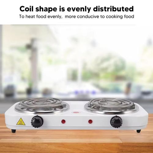 1500W Double Hot-plate Electric Frying Pan - Multifunctional Kitchen Utensil - White