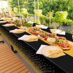 SXCHEN Black And Gold Waterproof Disposable Party Tablecloth