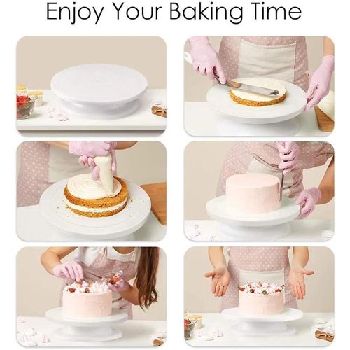 Round Easy Rotate Cake Stand for Rotating Platform for Cake Baking, 28 cm, Cake Decoration Turning Table