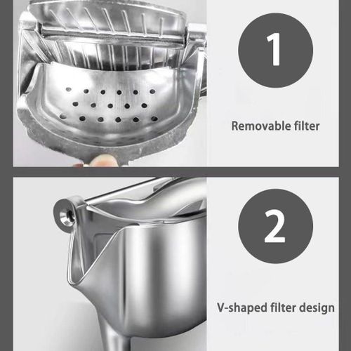 Manual Stainless Steel Juicer - Hand Press Lemon Squeezer with Filter Bag