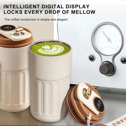 General 450ml travel coffee mug with digital temperature display for hot and cold drinks