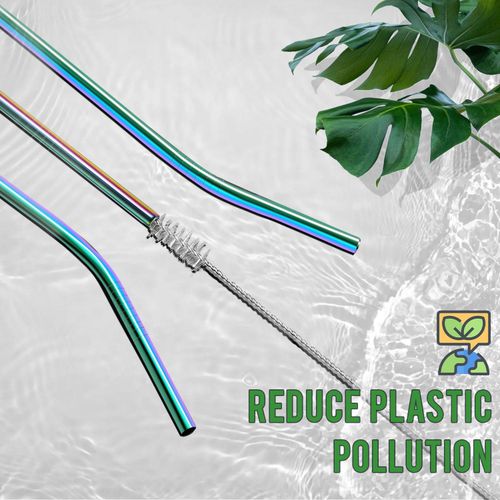 Inkbird Reusable Stainless Steel Drinking Straws Straight &amp; Curved Straws
