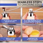 Egg Cracker Tool for Raw Eggs - Egg Shell Opener for Hard Boiled Eggs with Durable Stainless Steel Construction, Ergonomic &amp; Adjustable Design - Easy-to-Use Shell Cracker Tool for Easy-Boiled Eggs