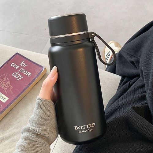 850ml large capacity portable thermos cup, 316 stainless steel thermos cup - Black