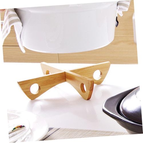 5 PCs Detachable Bamboo Trivet Hot Pads for Pots and Dishes Cross-Style Heat Resistant Kitchen Counter Rack Pot Holder for Hot Dishes Reversible Pot Holder Detachable Table Trivets