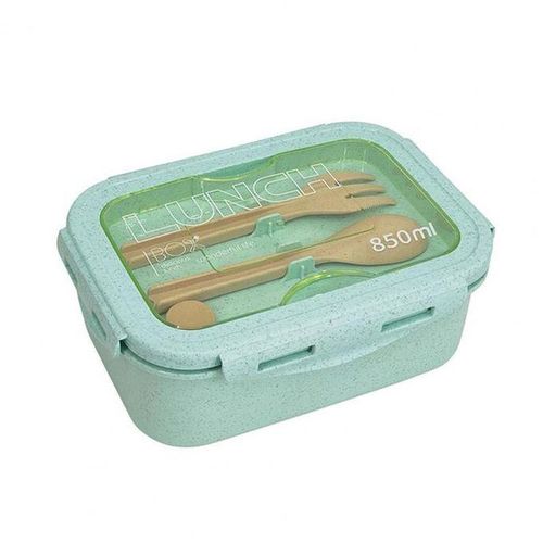 Reusable Lunch Case Food Grade Two Compartments Food Container With Tableware Storage