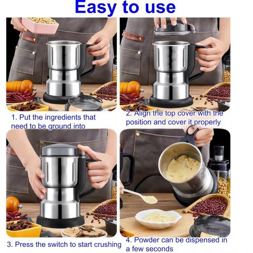 Electric Coffee &amp; Spice Grinder with Stainless Steel Blades