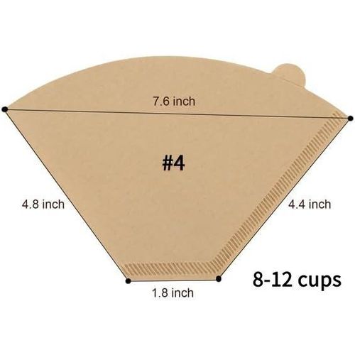 Disposable Coffee Paper Filters, 100 Pcs Cone Replacement Filter
