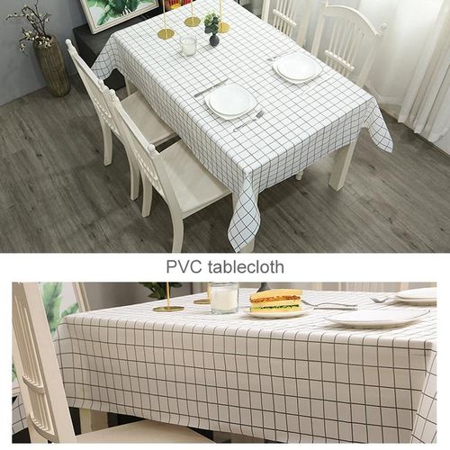 137x152cm Warm High Temperature Waterproof Oil Proof PVC Grid Dining Table Pad