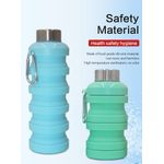 Reusable BPA free outdoor foldable silicone collapsible travel water bottle