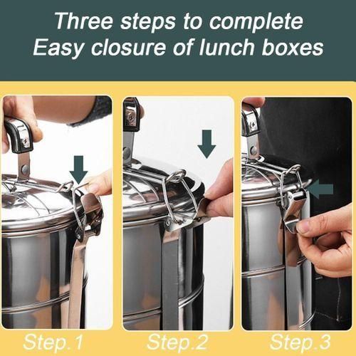 Pureliving 3-Layer Stainless Steel Lunch Box