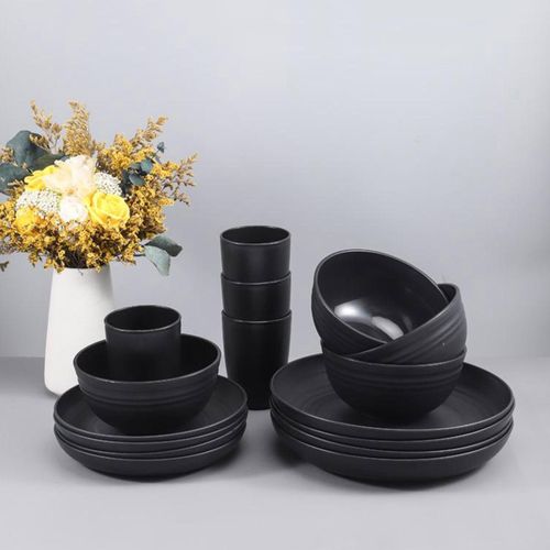 20pcs Dinnerware Set (4 cups + 4 bowls + 8 plates + 4 cutlery pieces)