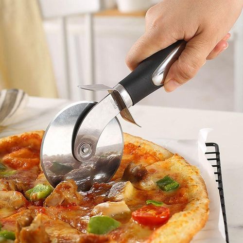 Pizza Wheel Cutter Server Set, Multipurpose Stainless Steel Pizza Cutter Pie Spatula with Sharp Blade for Cutting Pies, Pizza Slicer with Safety and Comfort Grip for Cutting Pizza and More