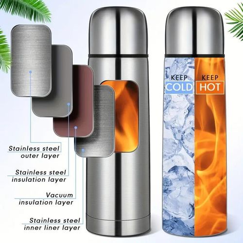 500ml stainless steel vacuum flask with button cover