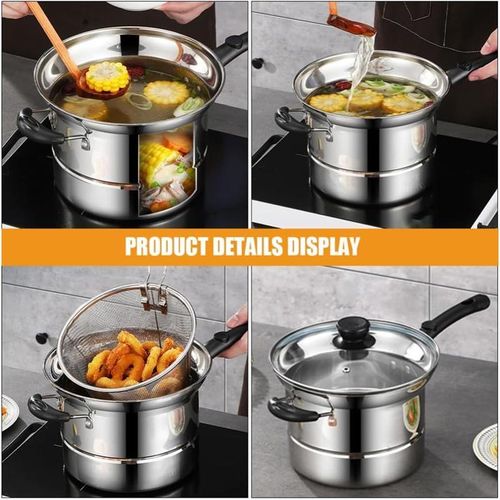 Multifunctional Stainless Steel Cooker/Steamer/Deep Fryer for Home