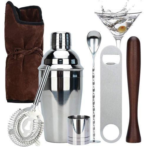 7-piece portable bartending tool set, 750ml cocktail shaker set
