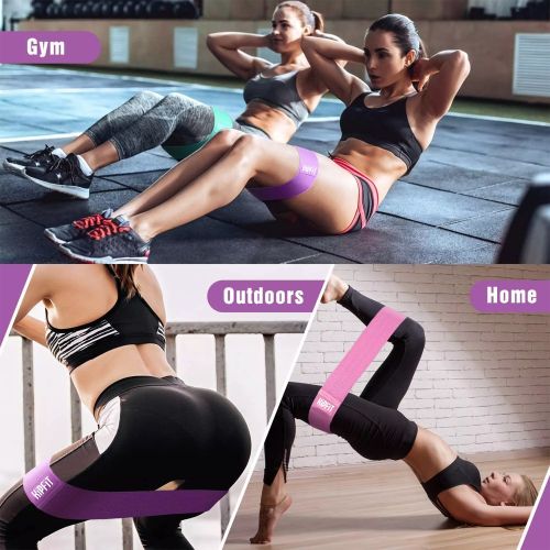 KipFit Fabric Resistance Band Set - Non Slip Exercise Bands To Workout Glutes, Thighs &amp; Legs