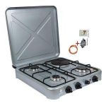 Nunix Top Table 4 Burner Cooker 3 Gas + 1 Electric Hot Plate