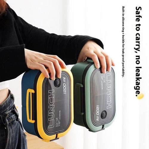 Leak proof lunch boxes and handbags with hidden handles for children and adults, perfect for schools, offices, and outdoors (blue)