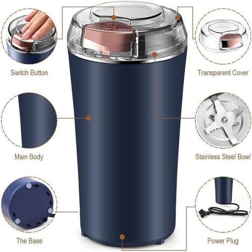 TIMBUTUS  Electric Spice &amp; Coffee Grinder with 8-Blade, One-Touch Operation