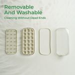 Ice Cube Tray with Lid and Bin 21 Pcs Quick-Fill Ice Cube Mold for Freezer Easy Press to Release White No-Touch Ice Cube Trays