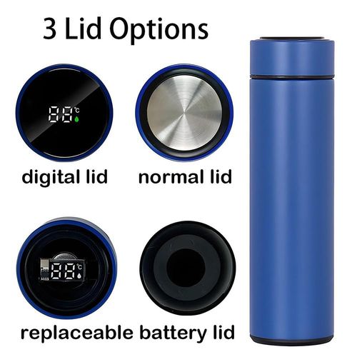 Homemate 500ML Temperature Display Thermos Cup Water Bottle Stainless Steel Divided Thermos Bottle Outdoor Black Vacuum Flask Insulated Cup Gift