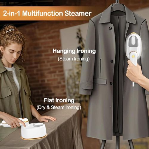 TodyJeyHo Mini Steam Iron, 2-IN-1 Handheld Travel Steam Iron,1100W &amp; 15s Fast Heat Up, Portable Steamer Iron for Home &amp; Gift, Travel