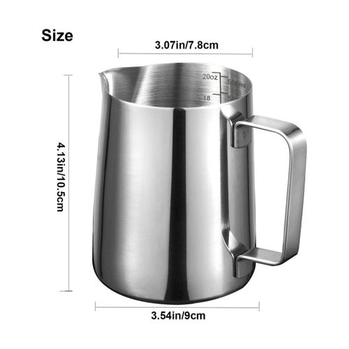 Stainless Steel Frothing Pitcher Jug Frothing Milk 600ml 20oz