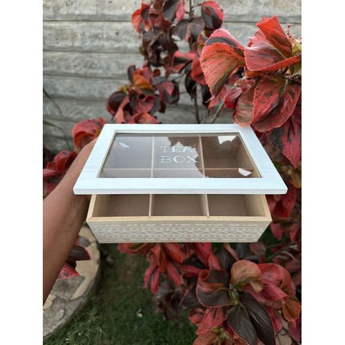 Wooden Tea Box Tea Bag Holder Tea Storage Box 6 Compartments Jewelry Case Tea Storage Organizer Tea Bag Box Tea Bag Organizer
