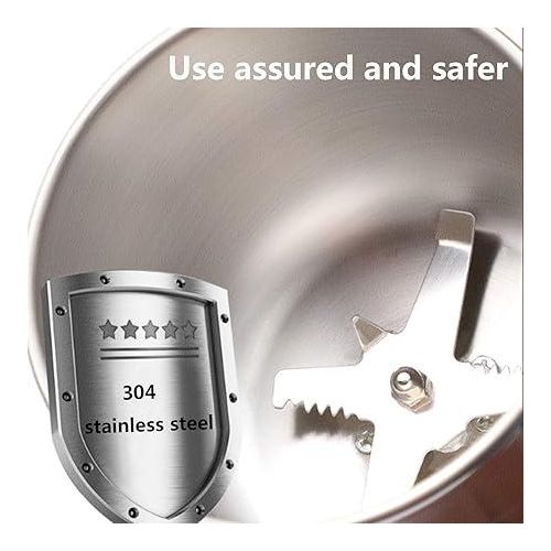 Coffee Grinder Electric Coffee Bean Grinder Electric Mill Spice Grinder Low Noise 400W Powerful Stainless Steel Blade Cord Storage Portable &amp; Compact Grinding Tools For Spices Pepper Herbs Nuts Shoark