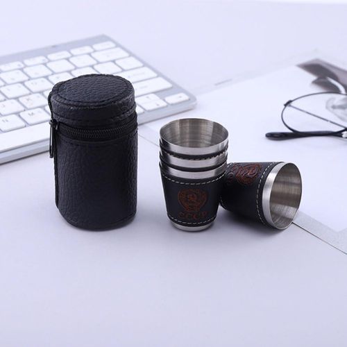 Stainless Steel Cups, 4Pcs 70ml Stainless Steel Shot Glasses, Travel Coffee Mug, Outdoor Camping Cup, Travel Cup for Travel Picn