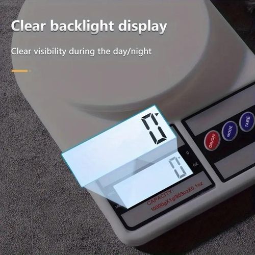 LCD Display Electronic Digital Kitchen Food Scale 10KG/1g - White