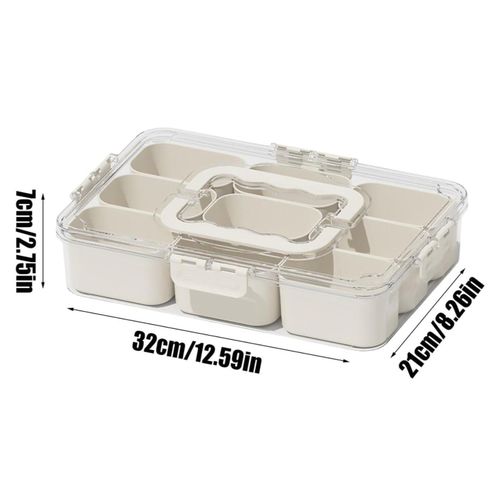 Sealed snack container with 9 compartments for kitchen refrigerator storage