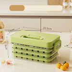 Ice Cube Trays with Lids, Scoop &amp; Ice Bucket 28/84 Pcs Portable Silicone Ice Cube Mold with Easy Pop Out Reusable Freezer Ice Box for Fridge (Green, 3 Layer(84 pcs))