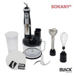 Sokany 8 in 1 Hand Blender Set-Handheld Stick Blender With Chopping Bowl, Whisk &amp; 1L Measuring Jug,700W Polished With Turbo Speed ,Perfect For Soup, Smoothies, Puree, Dip, Baby Food &amp; Chopped Vegetables