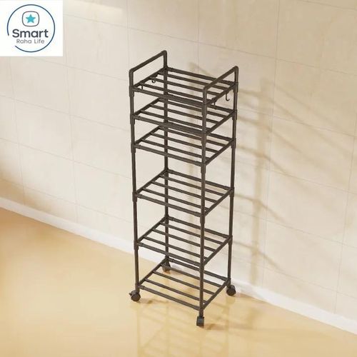 Smartraha life RahaLife Multifunctional Floor Standing Storage Rack Multi-Tier Kitchen Organizer for Microwave, Utensils Bathroom &amp; Home Use Sturdy Steel Shelf