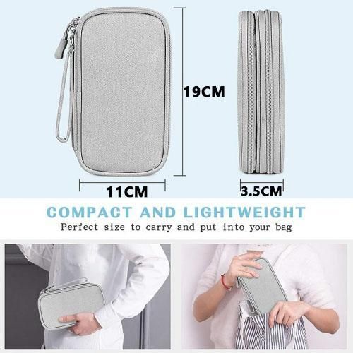 General Data Cable Storage Bags Double Layer Digital Usb Hard Disk Protection Bag Portable Earphone Organizer Digital Gadget Carry Case
